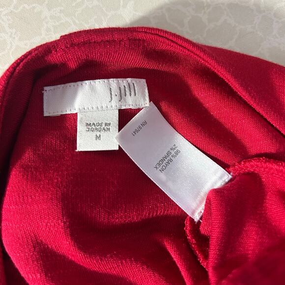 J. Jill Sangria Red Knit Layered Button Down Back Dress Size M Flowy Pockets - Picture 8 of 13